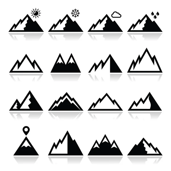 Montañas vector iconos conjunto — Vector de stock