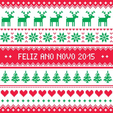 Feliz Ano Novo 2015 - Portekizce mutlu yeni yıl desen