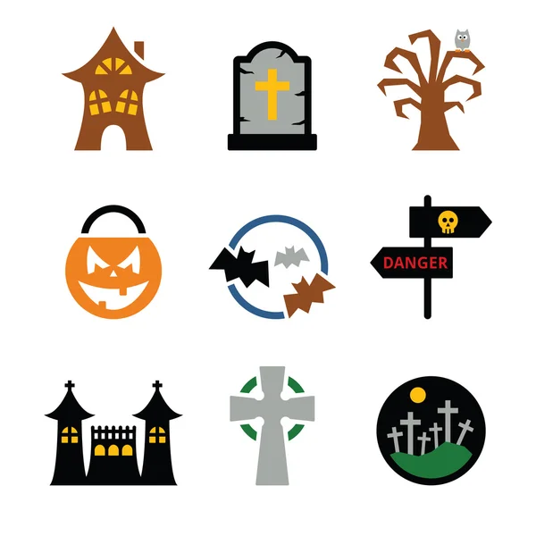 Set di icone vettoriali di Halloween — Vettoriale Stock