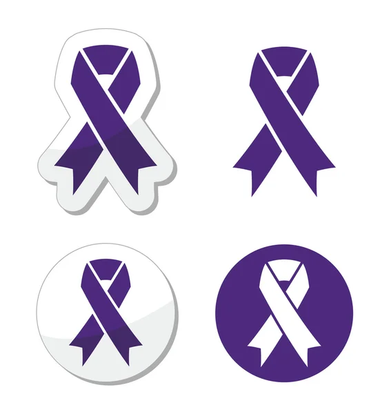 Indigo ribbon - bullying, stalking awareness symbol — Stock Vector