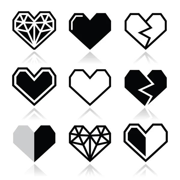 Geometric heart for Valentine 's Day icons — стоковый вектор