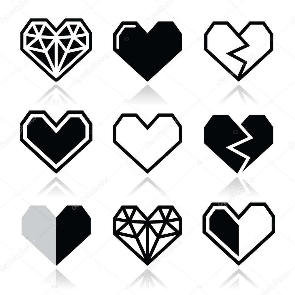 Geometric heart for Valentine's Day icons