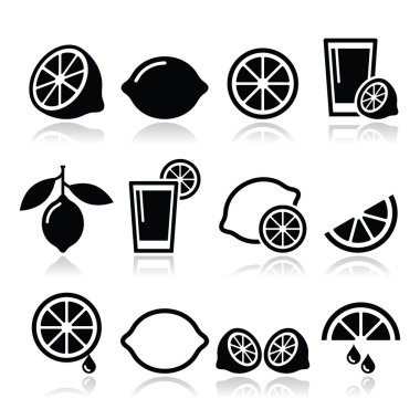 Limon, kireç Icons set
