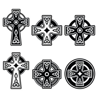 Beyaz vektör tabelada İrlandalı, İskoç Celtic cross