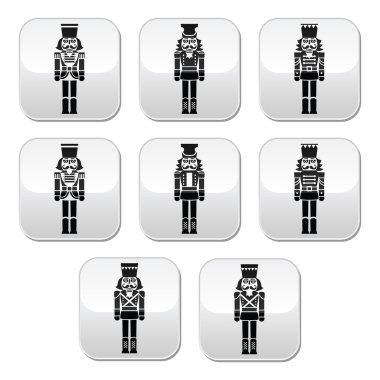 Noel Fındıkkıran - asker heykelcik gri düğme kümesi