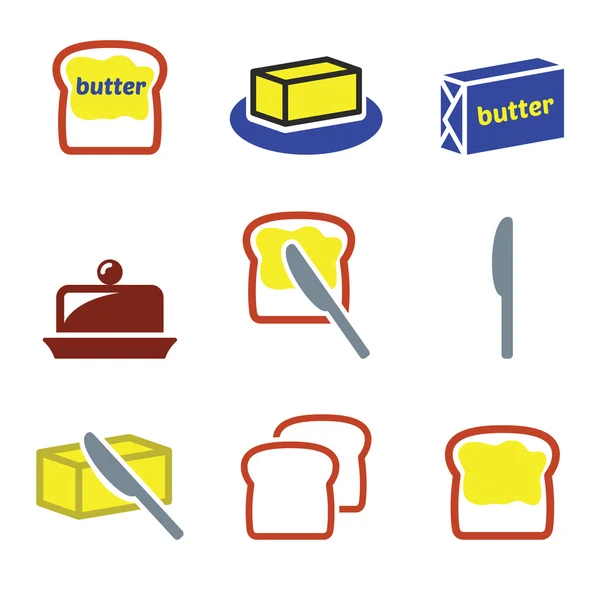 Boter of margarine vector icons set — Stockvector