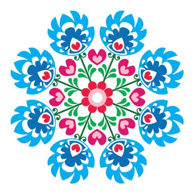 Polonya halk desen - Wzory Lowickie, Wycinanka yuvarlak