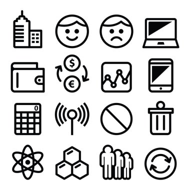 Web menü internet hattı, Icons set - tech, uygulama inme