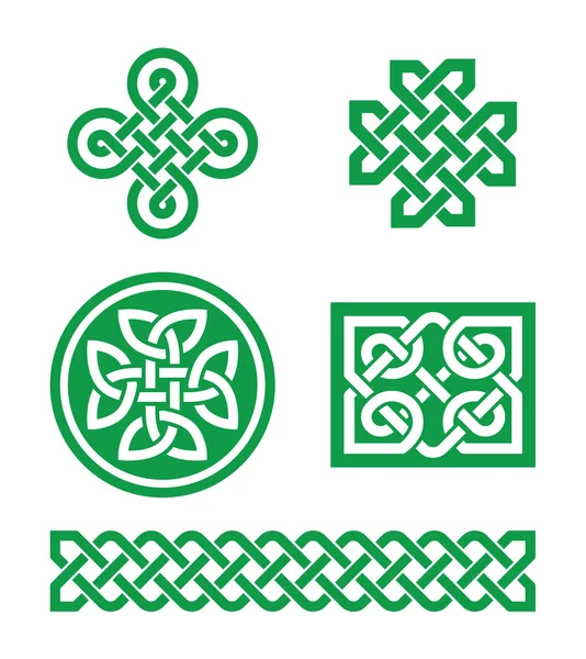 Celtic knots, braid patterns - St Patrick's Day — Stock Vector