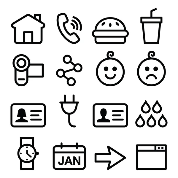 Web sitesi, uygulama vektör hat Icons set — Stok Vektör