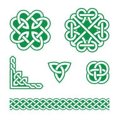 Celtic Knot yeşil modelleri - vektör