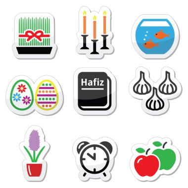 Nevruz - Farsça yeni yıl Icons set