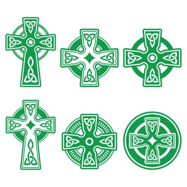 İrlandalı, İskoç Celtic yeşil beyaz vektör tabelada çapraz