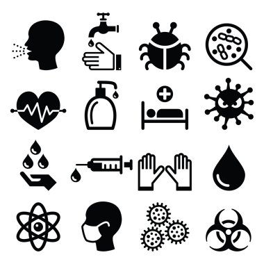 Enfeksiyon, virüs - sağlık Icons set