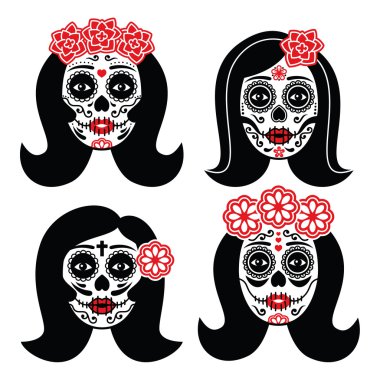 Meksika La Catrina - gün ölü kız kafatası