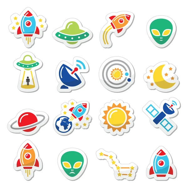 Conjunto de ícones vetoriais de espaço e OVNI —  Vetores de Stock