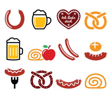 Almanca, Octoberfest gıda - sucuk, sosis, bira, kraker, elma strudel köri