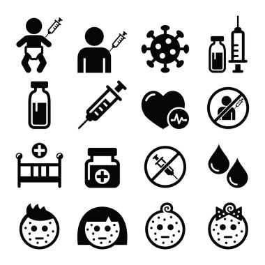 Çocukluk aşıları, suçiçeği Icon set