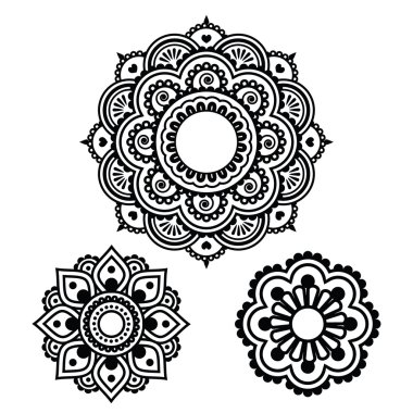 Hint kına dövme yuvarlak tasarım - mehndi desen