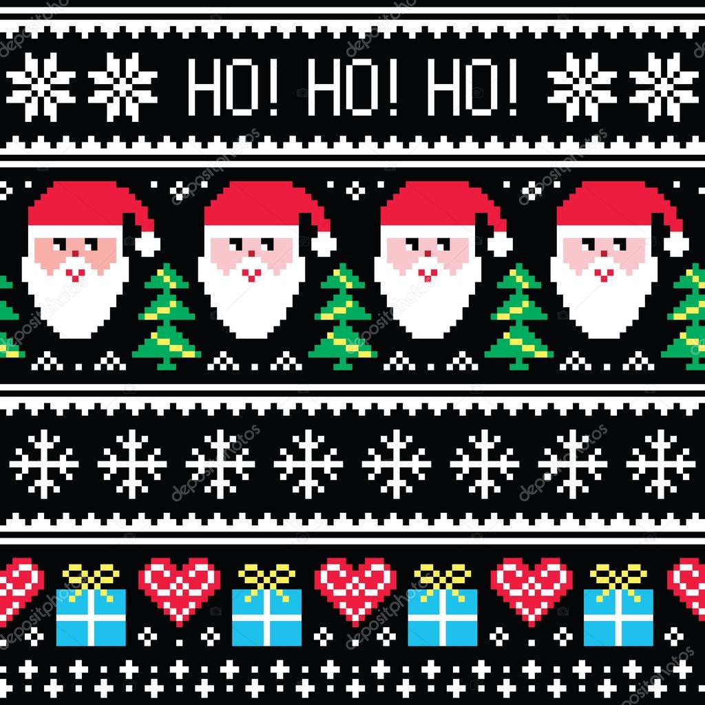 Christmas Jumper Or Sweater Seamless Pattern With Santa And Presents Stock Vector Image By C Redkoala 77303284