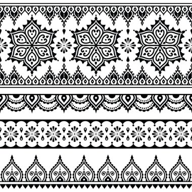 Mehndi, Hint kına dövme seamless modeli, tasarım öğesi