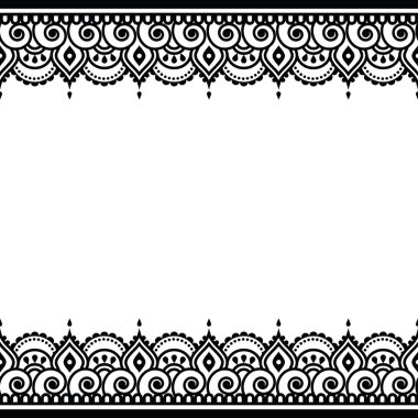 Mehndi, Indian Henna tattoo design - greetings card, lace ornament clipart