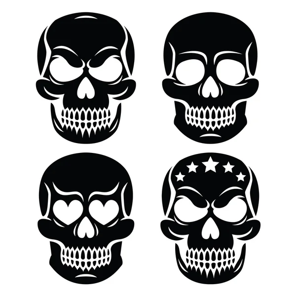 Halloween diseño del cráneo humano - muerte, Día de los Muertos — Vector de stock