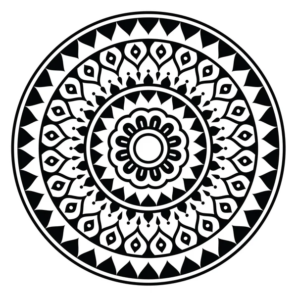 Mandala, Indian inspired round geometric pattern — Stock Vector