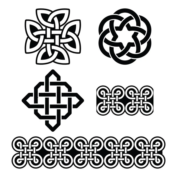 Celtic Irish patterns and knots - vector, St Patrick's Day — Stock Vector
