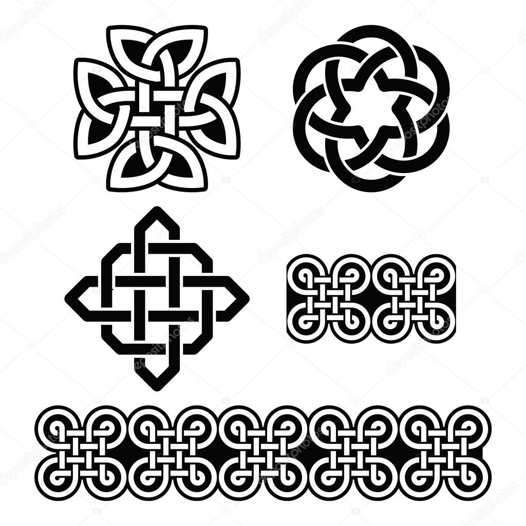 Celtic Irish patterns and knots - vector, St Patrick's Day