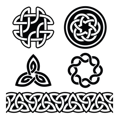 Celtic İrlanda desen ve deniz mili - vektör, St Patrick'ın gün