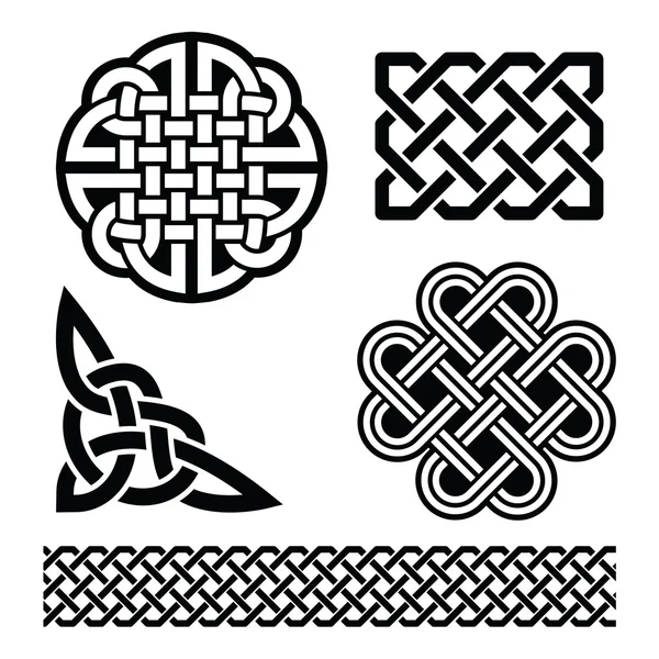 Celtic knots, braids and patterns - St Patrick's Day in Ireland — Stock Vector
