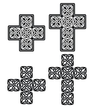 Celtic cross - siyah geleneksel tasarımları ayarla