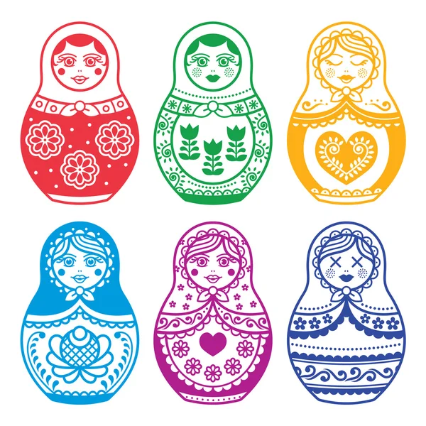 Matryoshka, Rysk docka vektor design — Stock vektor