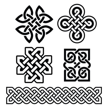 vektör Celtic İrlanda desenleri ve örgüler-
