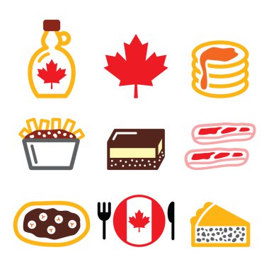 Kanada gıda simgeler - akçaağaç şurubu, poutine, nanaimo bar, kunduz masal, tourtiere