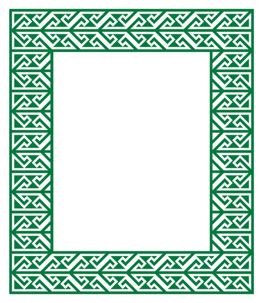 Celtic Key Pattern - green frame, border — Stock Vector