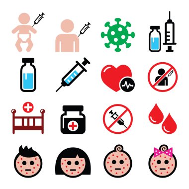 Çocukluk aşıları, suçiçeği Icon set