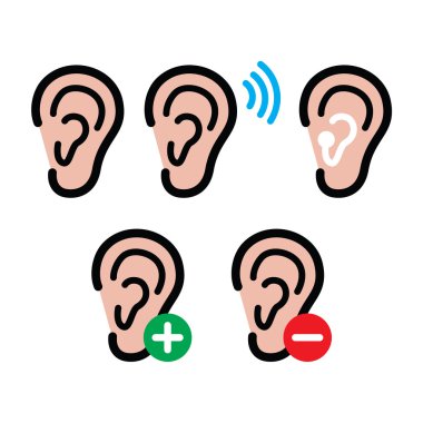 kulak, sağır Icons set