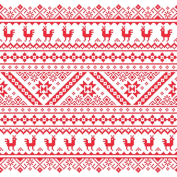 Українських, білоруських Вишивка червоною візерунком — стоковий вектор