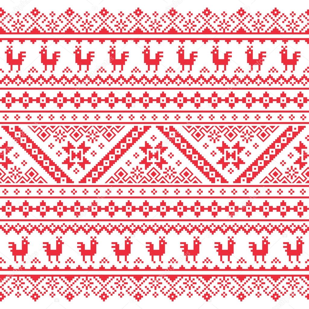 Ukrainian, Belarusian red embroidery pattern