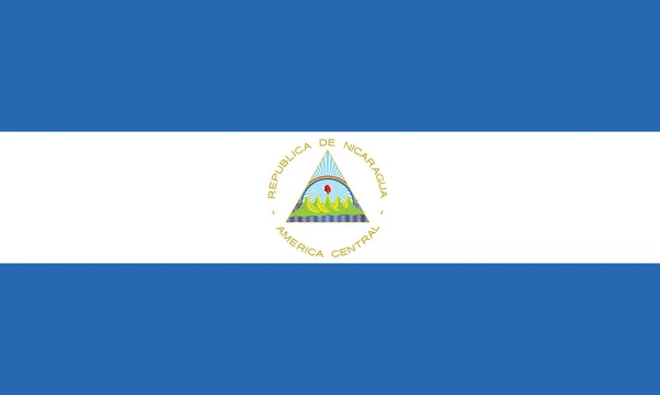 Bandeira Nacional Nicarágua Cores Oficiais Proporção Corretamente Bandeira Nacional Nicarágua — Vetor de Stock
