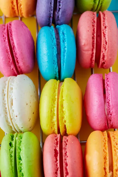 Bunte Macarons Dessert Mit Vintage Pastelltönen Bunte Französisch Macarons Hintergrund — Stockfoto