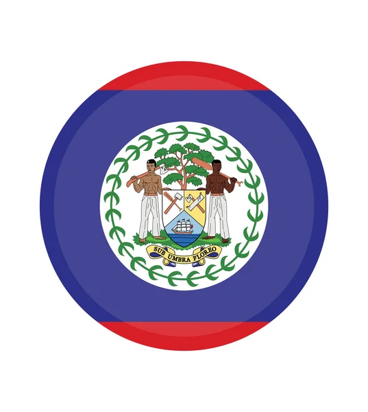 Drapeau National Belize Couleurs Officielles Proportion Correctement Drapeau National Belize — Image vectorielle