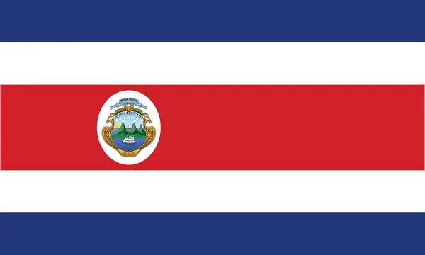 Bandera Nacional Costa Rica Colores Oficiales Proporción Correcta Bandera Nacional — Vector de stock