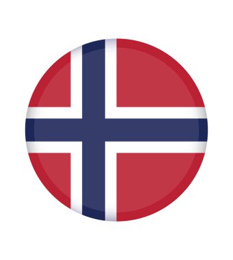 Ulusal Norveç bayrağı, resmi renkler ve doğru orantı. Ulusal Norveç bayrağı. Vektör çizimi. EPS10. Norveç bayrak vektör simgesi, web veya mobil uygulama için basit, düz tasarım.