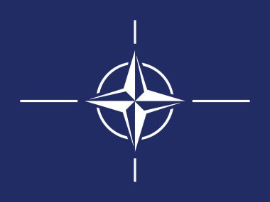 Kuzey Atlantik Antlaşma Örgütü (NATO) bayrağı, resmi renkler ve doğru orantı. NATO bayrağı. Vektör çizimi. EPS10. Kuzey Atlantik Antlaşma Örgütü Bayrağı (NATO)