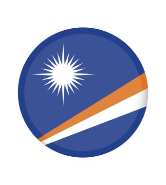 Marshall Adaları Cumhuriyeti bayrağı, resmi renkler ve doğru orantı. Marshall Adası bayrağı. Vektör çizimi. EPS10. Marshall Adası bayrak vektör simgesi, mobil uygulama için basit, düz tasarım.