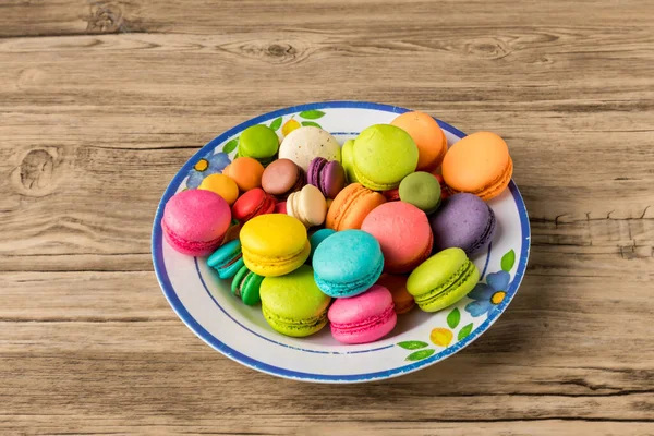 Bunte Macarons Dessert Mit Vintage Pastelltönen Bunte Französisch Macarons Hintergrund — Stockfoto
