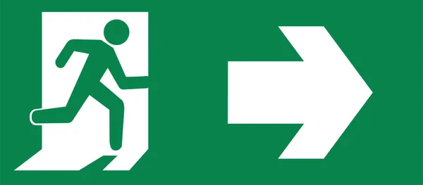 Vektor Green Nouzový Východ Pro Cestu Úniku Požární Východ Symbolu — Stockový vektor